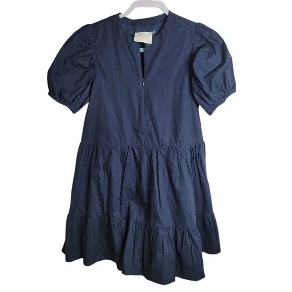 Tuckernuck Hyacinth House Navy Zip Front Ellie Mini Dress XS Country Club Old $$ - Picture 2 of 7
